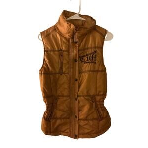 Cowgirl Tuff Co. Women Never Give Up Vest Small Full-Zip Lightweight Outdoor